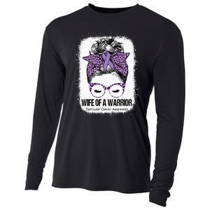 Wife of a Warrior Purple Ribbon Testicular Cancer Awareness Cooling Performance Long Sleeve Crew