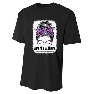 Wife of a Warrior Purple Ribbon Testicular Cancer Awareness Performance Sprint T-Shirt