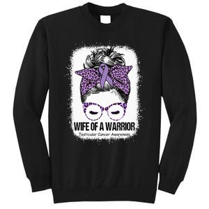 Wife of a Warrior Purple Ribbon Testicular Cancer Awareness Tall Sweatshirt