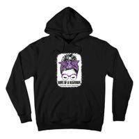 Wife of a Warrior Purple Ribbon Testicular Cancer Awareness Tall Hoodie