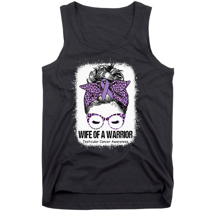 Wife of a Warrior Purple Ribbon Testicular Cancer Awareness Tank Top