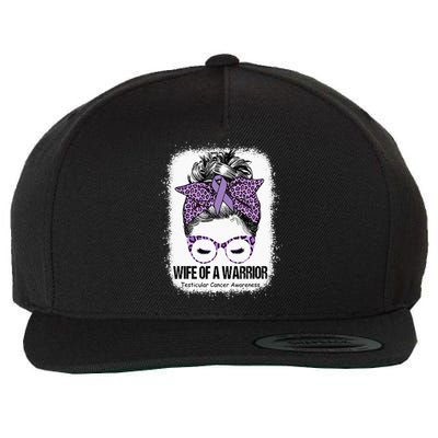 Wife of a Warrior Purple Ribbon Testicular Cancer Awareness Wool Snapback Cap