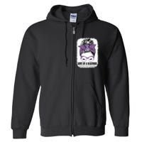 Wife of a Warrior Purple Ribbon Testicular Cancer Awareness Full Zip Hoodie