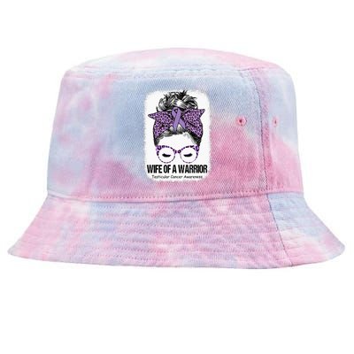 Wife of a Warrior Purple Ribbon Testicular Cancer Awareness Tie-Dyed Bucket Hat