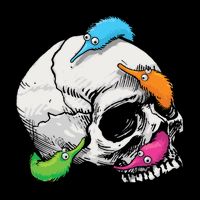 Worms On A String On A Skull 7-Panel Snapback Hat
