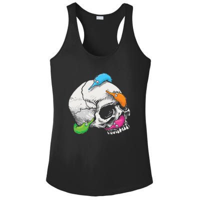 Worms On A String On A Skull Ladies PosiCharge Competitor Racerback Tank