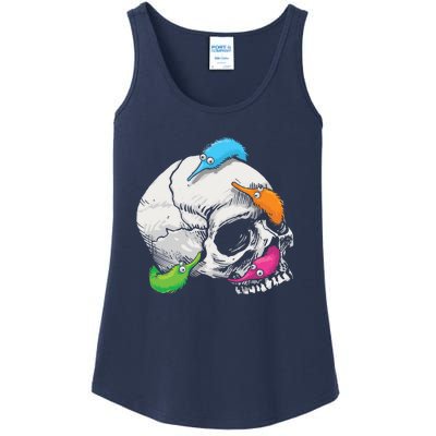 Worms On A String On A Skull Ladies Essential Tank