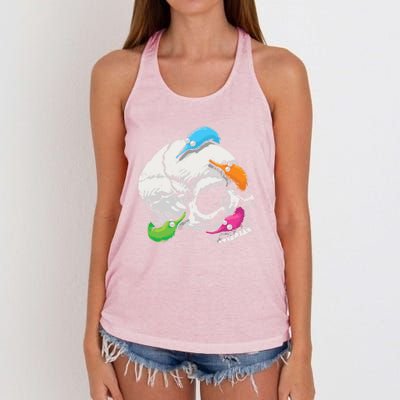 Worms On A String On A Skull Women's Knotted Racerback Tank