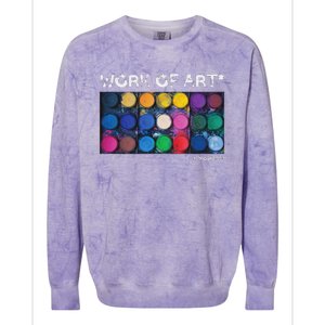 Work Of Art In Progress Perfect Artist Gift Colorblast Crewneck Sweatshirt