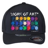 Work Of Art In Progress Perfect Artist Gift Flexfit Unipanel Trucker Cap