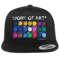 Work Of Art In Progress Perfect Artist Gift Flat Bill Trucker Hat