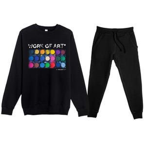 Work Of Art In Progress Perfect Artist Gift Premium Crewneck Sweatsuit Set