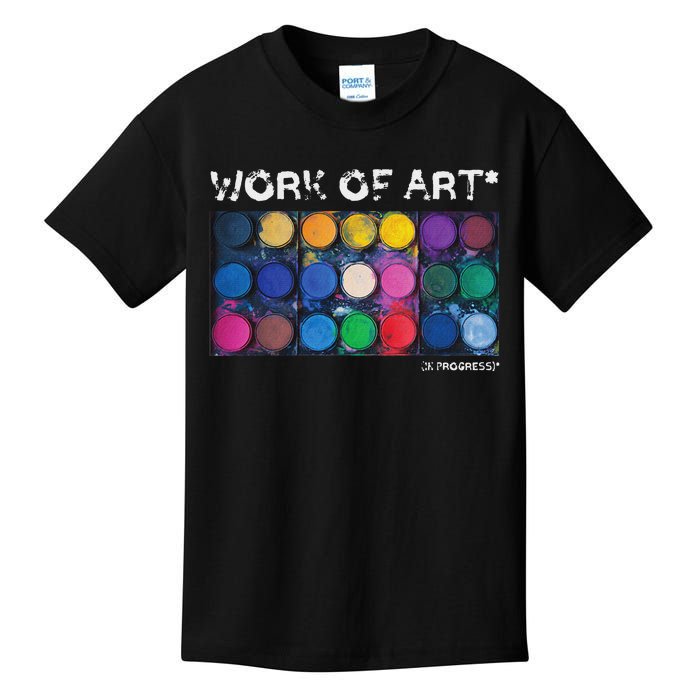 Work Of Art In Progress Perfect Artist Gift Kids T-Shirt