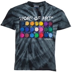 Work Of Art In Progress Perfect Artist Gift Kids Tie-Dye T-Shirt