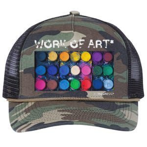 Work Of Art In Progress Perfect Artist Gift Retro Rope Trucker Hat Cap