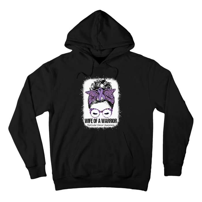 Wife Of A Warrior Purple Ribbon Testicular Cancer Awareness Hoodie