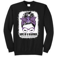 Wife Of A Warrior Purple Ribbon Testicular Cancer Awareness Sweatshirt