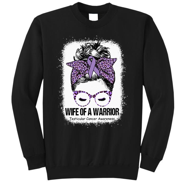 Wife Of A Warrior Purple Ribbon Testicular Cancer Awareness Sweatshirt