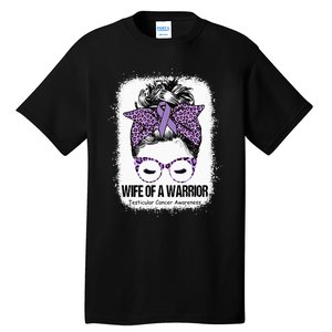 Wife Of A Warrior Purple Ribbon Testicular Cancer Awareness Tall T-Shirt