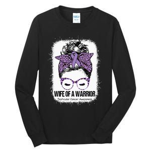 Wife Of A Warrior Purple Ribbon Testicular Cancer Awareness Tall Long Sleeve T-Shirt