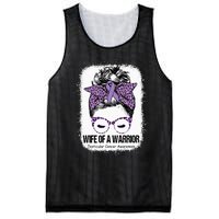 Wife Of A Warrior Purple Ribbon Testicular Cancer Awareness Mesh Reversible Basketball Jersey Tank