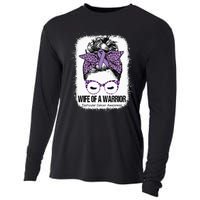 Wife Of A Warrior Purple Ribbon Testicular Cancer Awareness Cooling Performance Long Sleeve Crew