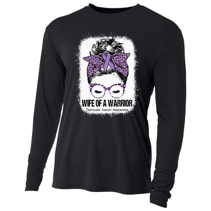 Wife Of A Warrior Purple Ribbon Testicular Cancer Awareness Cooling Performance Long Sleeve Crew