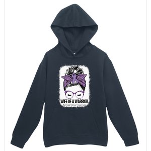 Wife Of A Warrior Purple Ribbon Testicular Cancer Awareness Urban Pullover Hoodie