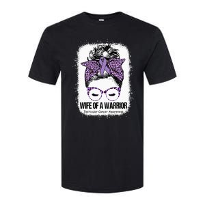 Wife Of A Warrior Purple Ribbon Testicular Cancer Awareness Softstyle CVC T-Shirt