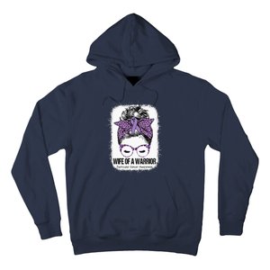 Wife of a Warrior Purple Ribbon Testicular Cancer Awareness Hoodie