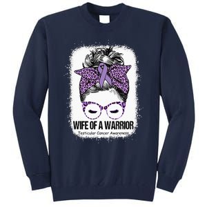 Wife of a Warrior Purple Ribbon Testicular Cancer Awareness Tall Sweatshirt