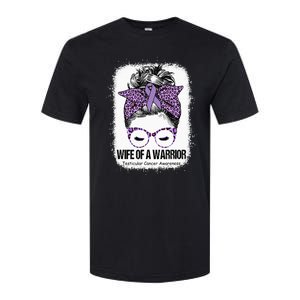 Wife of a Warrior Purple Ribbon Testicular Cancer Awareness Softstyle CVC T-Shirt