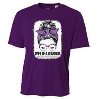 Wife of a Warrior Purple Ribbon Testicular Cancer Awareness Cooling Performance Crew T-Shirt