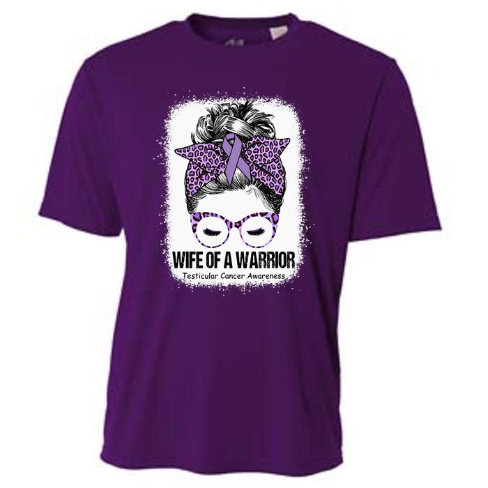 Wife of a Warrior Purple Ribbon Testicular Cancer Awareness Cooling Performance Crew T-Shirt