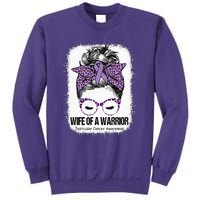 Wife of a Warrior Purple Ribbon Testicular Cancer Awareness Sweatshirt