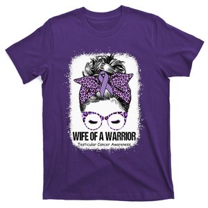 Wife of a Warrior Purple Ribbon Testicular Cancer Awareness T-Shirt