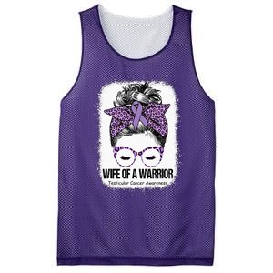 Wife of a Warrior Purple Ribbon Testicular Cancer Awareness Mesh Reversible Basketball Jersey Tank