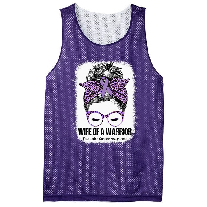 Wife of a Warrior Purple Ribbon Testicular Cancer Awareness Mesh Reversible Basketball Jersey Tank