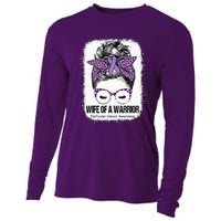 Wife of a Warrior Purple Ribbon Testicular Cancer Awareness Cooling Performance Long Sleeve Crew