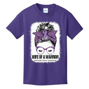 Wife of a Warrior Purple Ribbon Testicular Cancer Awareness Kids T-Shirt