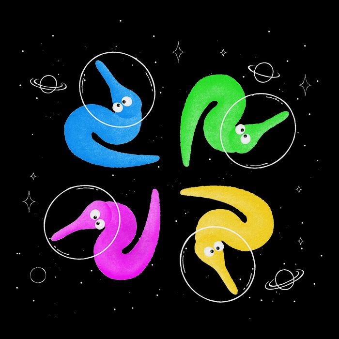 Worms On A String In The Space 16 in Basic Backpack