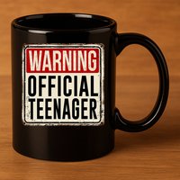 Warning Officially A Teenager 11oz C Handle Ceramic Mug