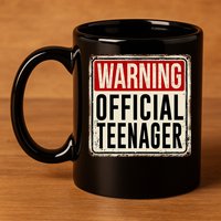 Warning Officially A Teenager 11oz C Handle Ceramic Mug