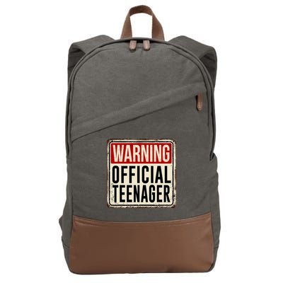 Warning Officially A Teenager Cotton Canvas Backpack