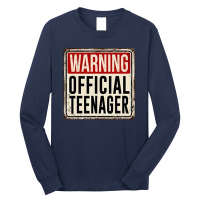 Warning Officially A Teenager Long Sleeve Shirt