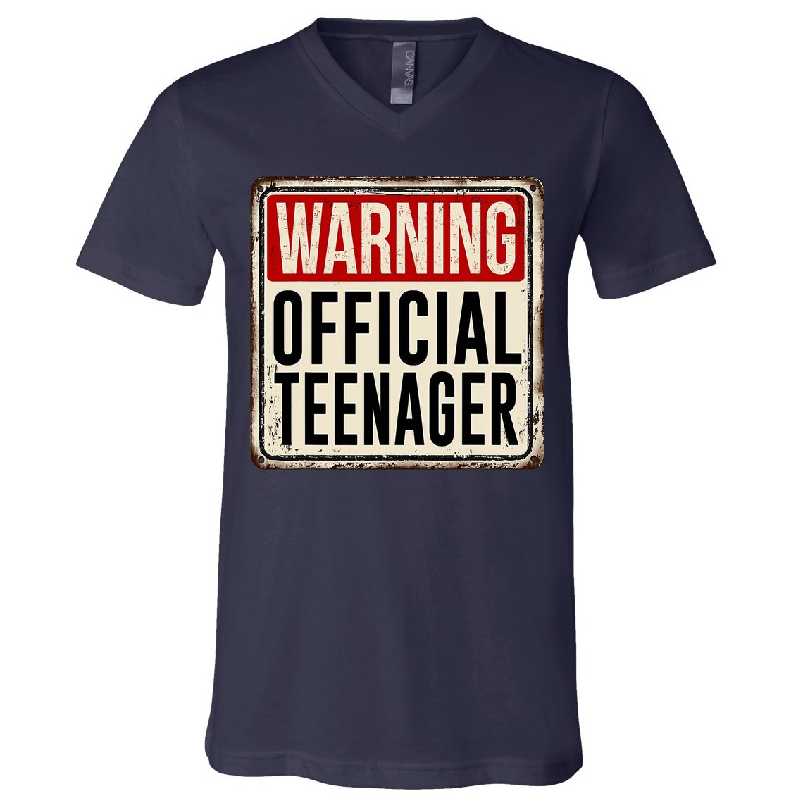 Warning Officially A Teenager V-Neck T-Shirt
