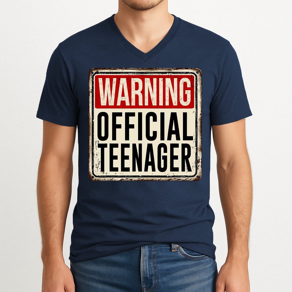 Warning Officially A Teenager V-Neck T-Shirt