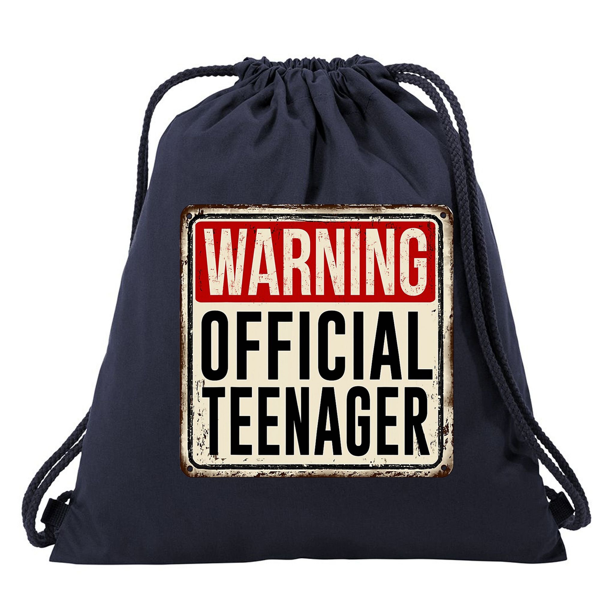Warning Officially A Teenager Drawstring Bag