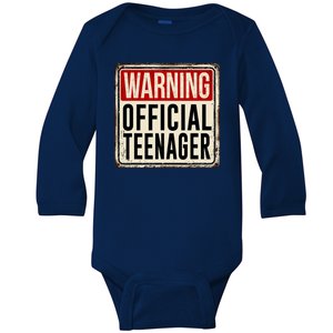 Warning Officially A Teenager Baby Long Sleeve Bodysuit