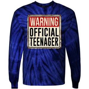 Warning Officially A Teenager Tie-Dye Long Sleeve Shirt